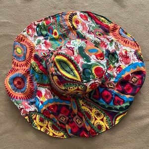 Wide Brim Reversible Floppy Boho Hippie Hat Magical Fun Beach Mod Hip Sun Bonnet